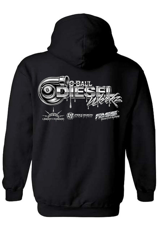 8-BALL DIESEL WORKZ Chrome drip hoodie