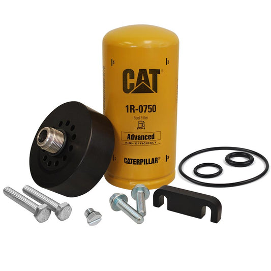 CAT Adapter with 1R-0750 Filter Bleeder Screw & Spacer 01-16 GM 6.6L Duramax XDP CA Excl.